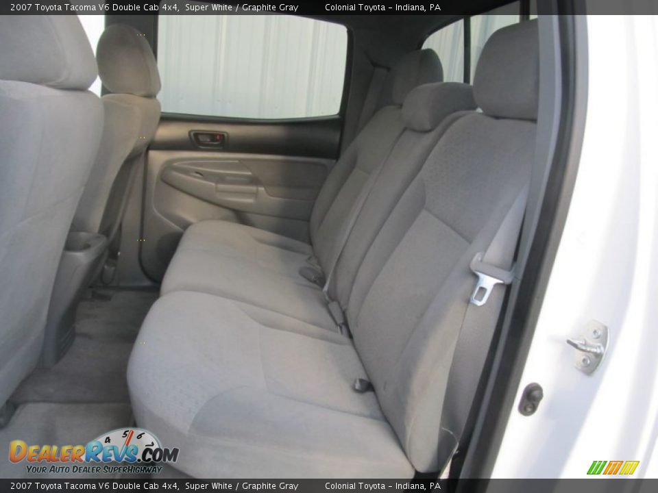 2007 Toyota Tacoma V6 Double Cab 4x4 Super White / Graphite Gray Photo #14