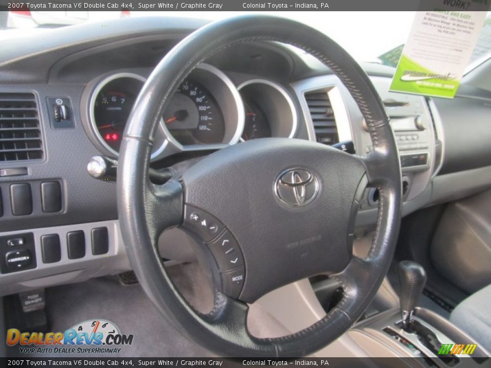 2007 Toyota Tacoma V6 Double Cab 4x4 Super White / Graphite Gray Photo #15