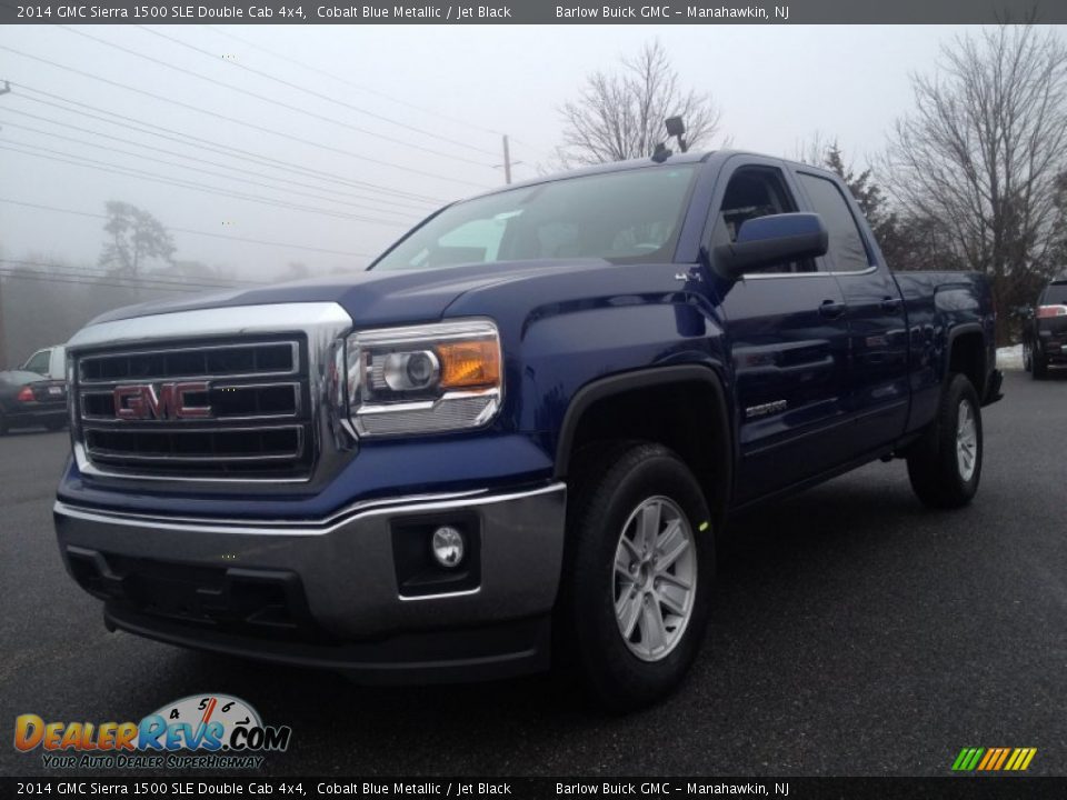 2014 GMC Sierra 1500 SLE Double Cab 4x4 Cobalt Blue Metallic / Jet Black Photo #1