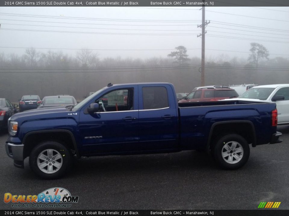 2014 GMC Sierra 1500 SLE Double Cab 4x4 Cobalt Blue Metallic / Jet Black Photo #3