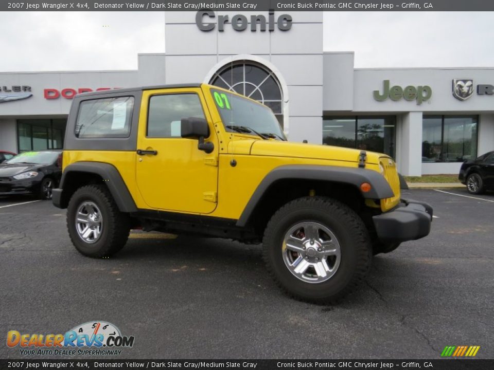 2007 Jeep Wrangler X 4x4 Detonator Yellow / Dark Slate Gray/Medium Slate Gray Photo #1