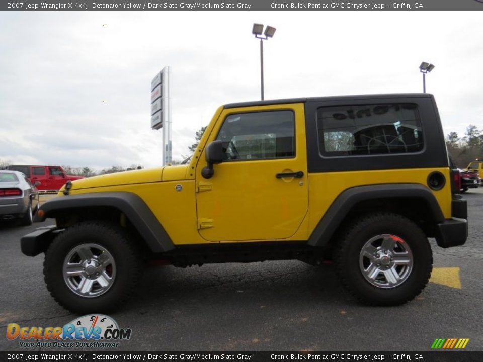 2007 Jeep Wrangler X 4x4 Detonator Yellow / Dark Slate Gray/Medium Slate Gray Photo #4