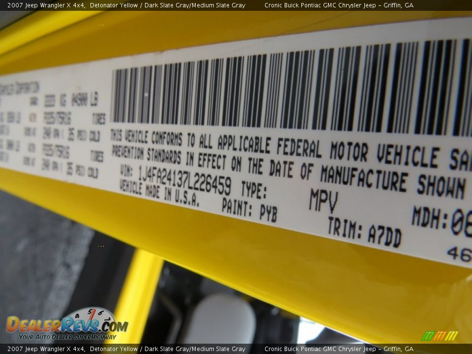 2007 Jeep Wrangler X 4x4 Detonator Yellow / Dark Slate Gray/Medium Slate Gray Photo #24