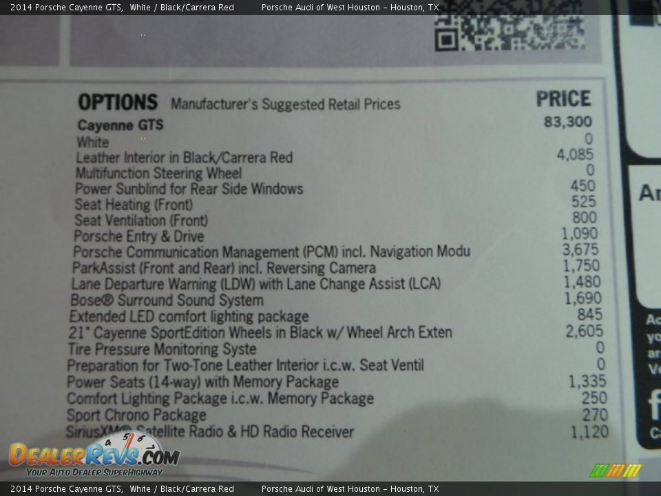 2014 Porsche Cayenne GTS Window Sticker Photo #34