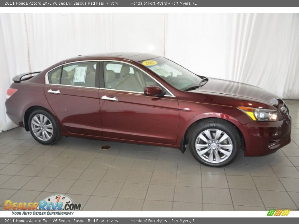 2011 Honda Accord EX-L V6 Sedan Basque Red Pearl / Ivory Photo #5