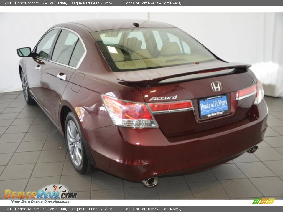2011 Honda Accord EX-L V6 Sedan Basque Red Pearl / Ivory Photo #6