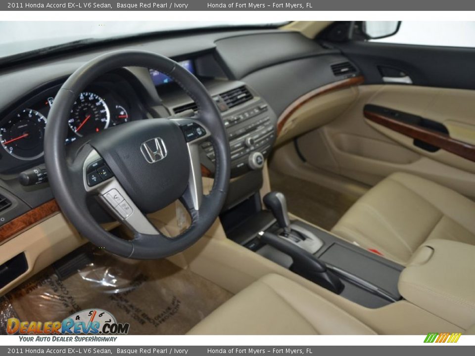 2011 Honda Accord EX-L V6 Sedan Basque Red Pearl / Ivory Photo #12