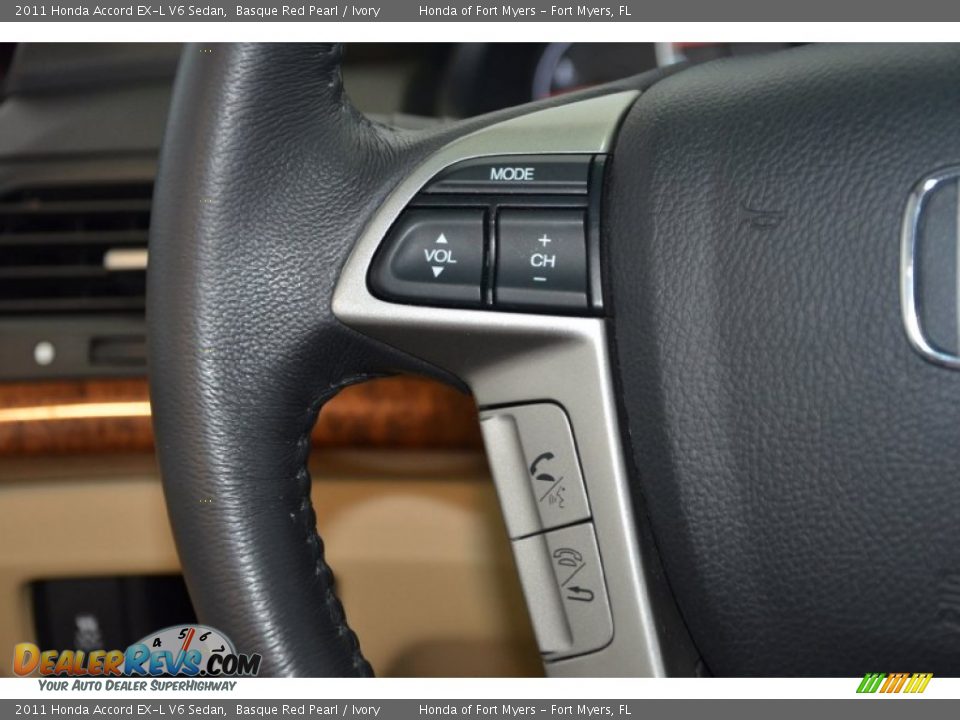 2011 Honda Accord EX-L V6 Sedan Basque Red Pearl / Ivory Photo #22