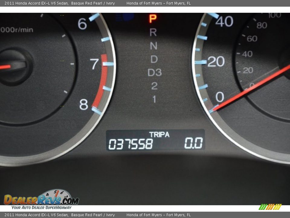 2011 Honda Accord EX-L V6 Sedan Basque Red Pearl / Ivory Photo #24