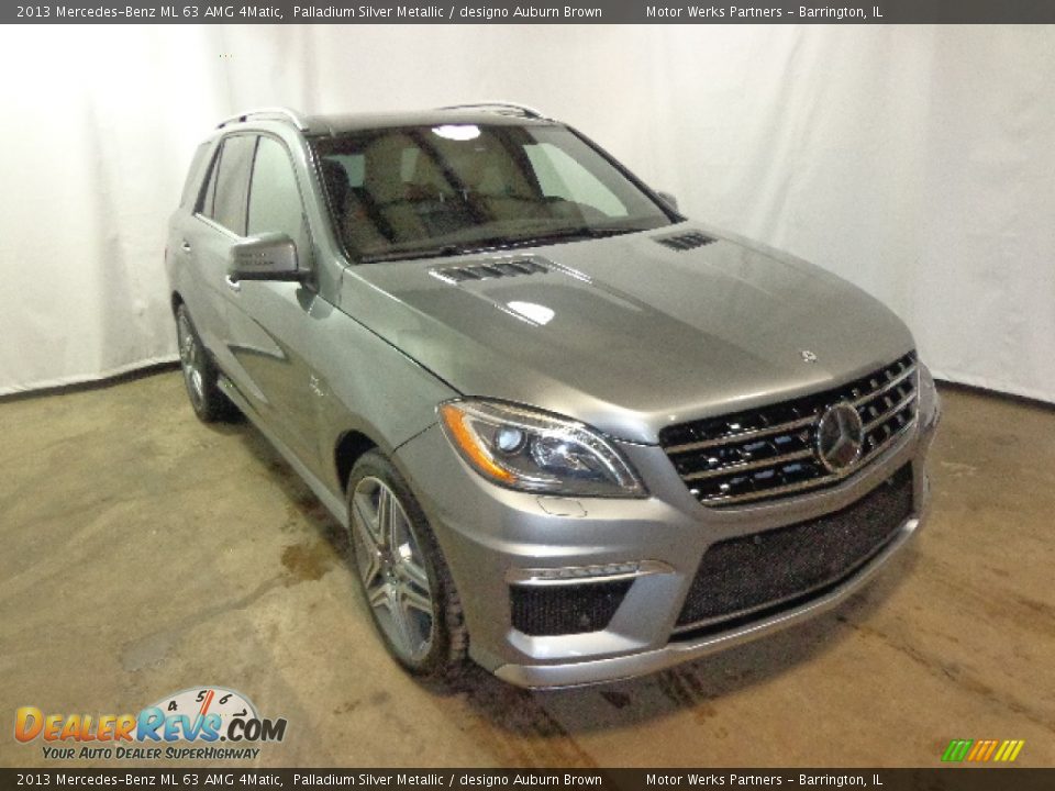 2013 Mercedes-Benz ML 63 AMG 4Matic Palladium Silver Metallic / designo Auburn Brown Photo #1