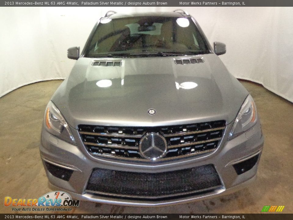 2013 Mercedes-Benz ML 63 AMG 4Matic Palladium Silver Metallic / designo Auburn Brown Photo #2