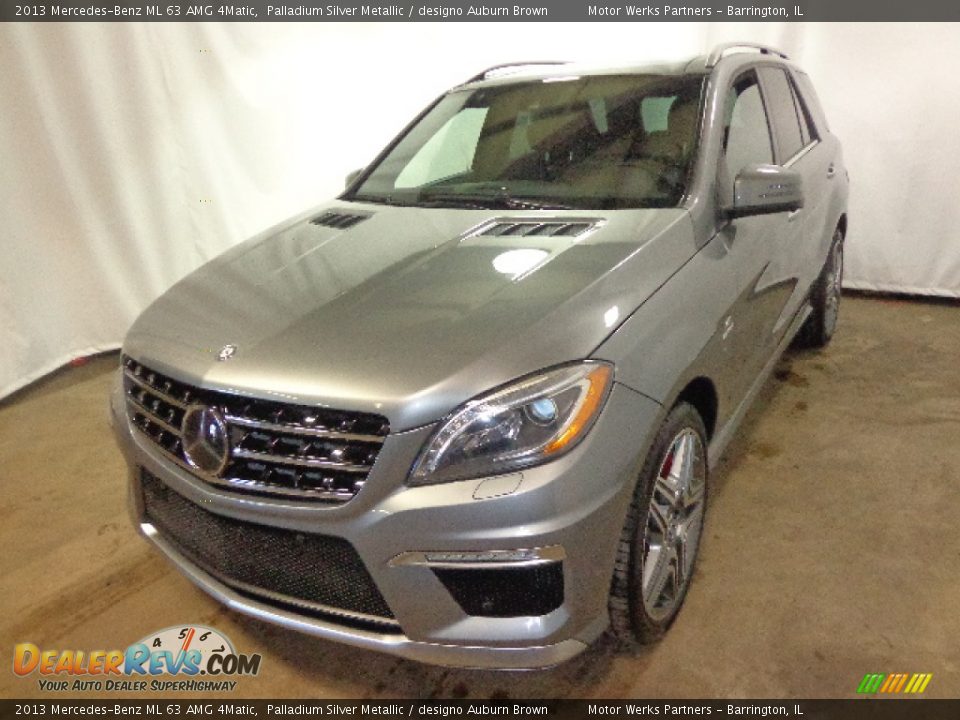 2013 Mercedes-Benz ML 63 AMG 4Matic Palladium Silver Metallic / designo Auburn Brown Photo #3
