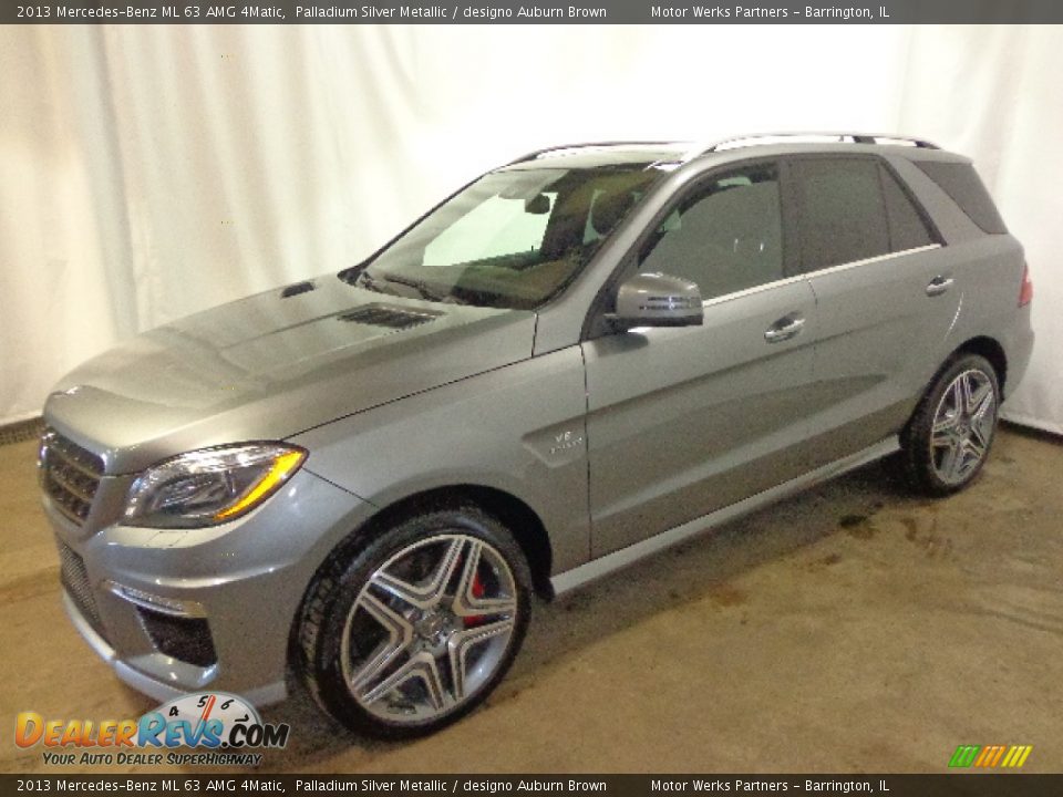 2013 Mercedes-Benz ML 63 AMG 4Matic Palladium Silver Metallic / designo Auburn Brown Photo #4