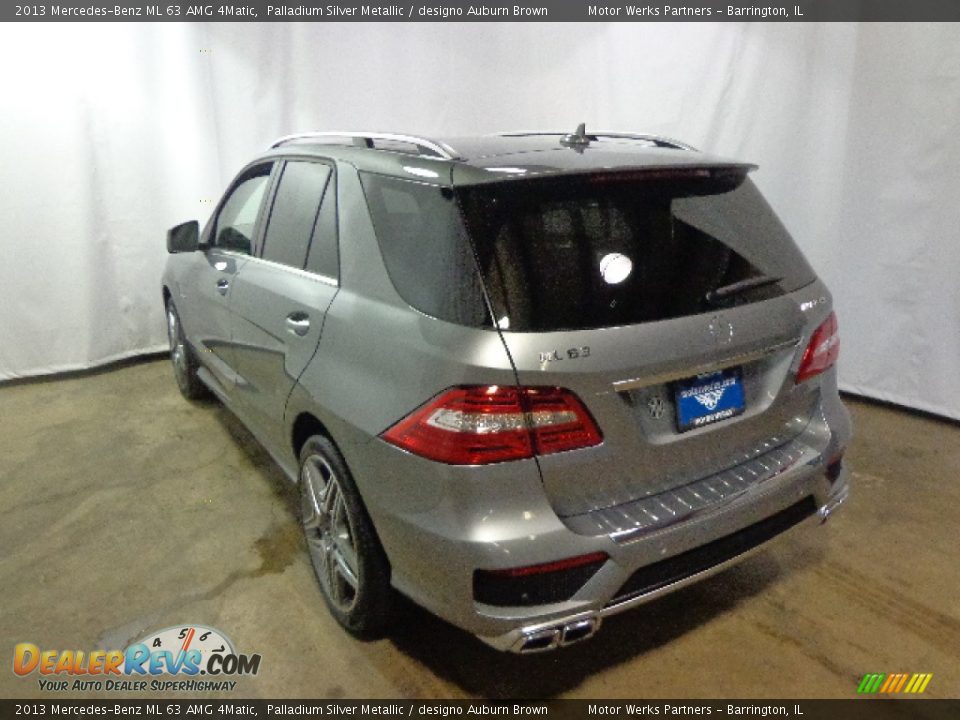 2013 Mercedes-Benz ML 63 AMG 4Matic Palladium Silver Metallic / designo Auburn Brown Photo #6