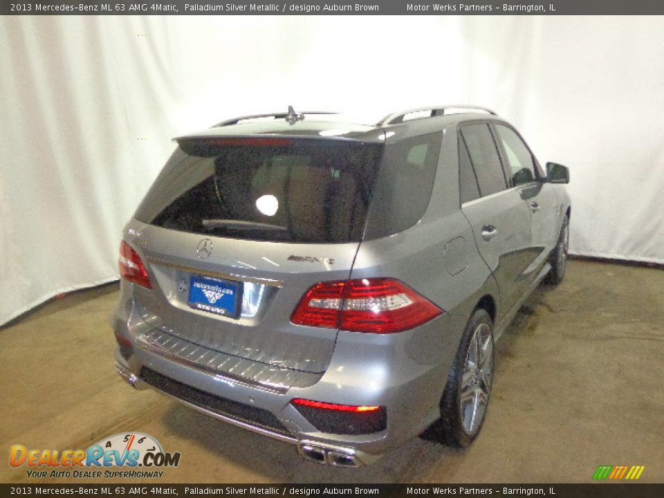 2013 Mercedes-Benz ML 63 AMG 4Matic Palladium Silver Metallic / designo Auburn Brown Photo #9