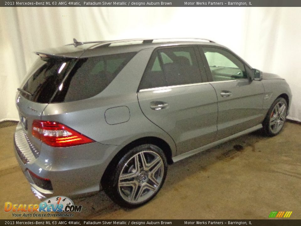 2013 Mercedes-Benz ML 63 AMG 4Matic Palladium Silver Metallic / designo Auburn Brown Photo #10