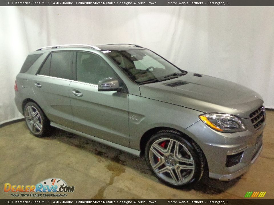2013 Mercedes-Benz ML 63 AMG 4Matic Palladium Silver Metallic / designo Auburn Brown Photo #11