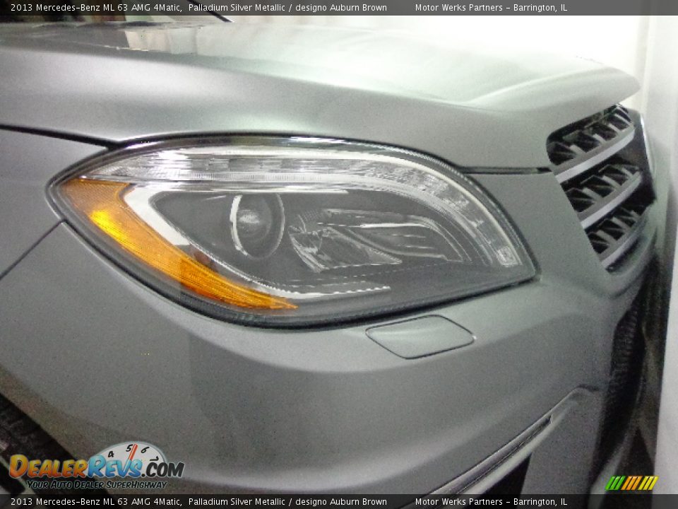 2013 Mercedes-Benz ML 63 AMG 4Matic Palladium Silver Metallic / designo Auburn Brown Photo #12