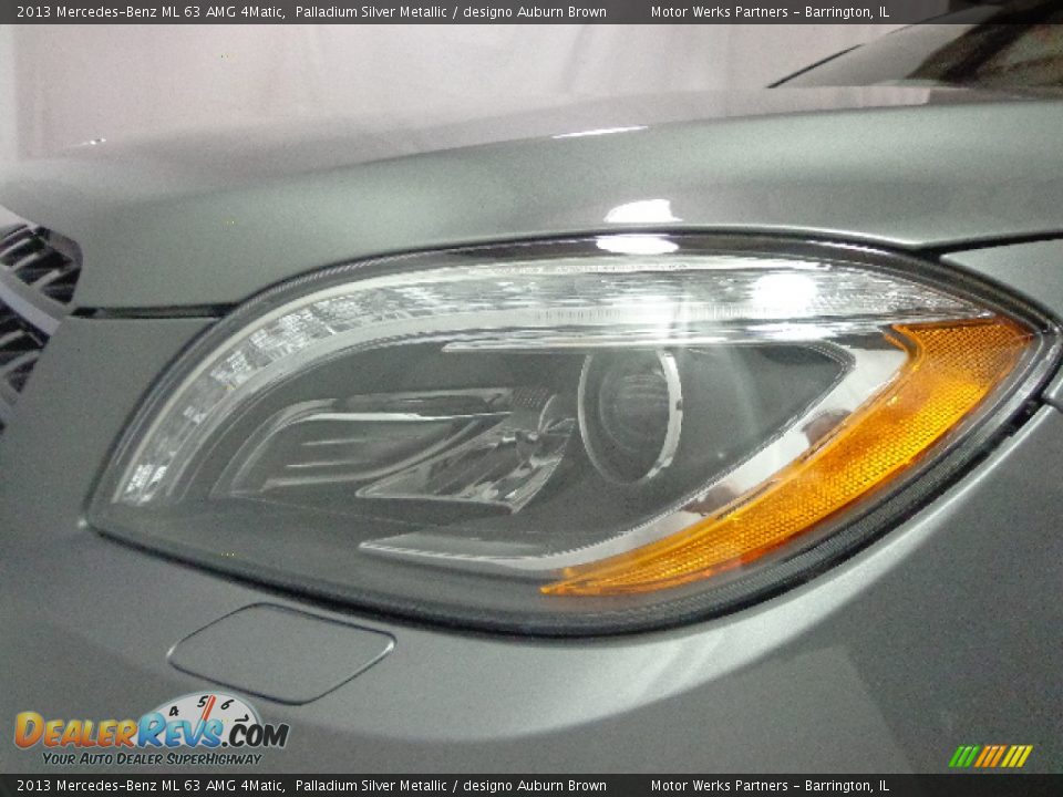 2013 Mercedes-Benz ML 63 AMG 4Matic Palladium Silver Metallic / designo Auburn Brown Photo #13