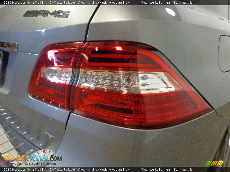 2013 Mercedes-Benz ML 63 AMG 4Matic Palladium Silver Metallic / designo Auburn Brown Photo #14