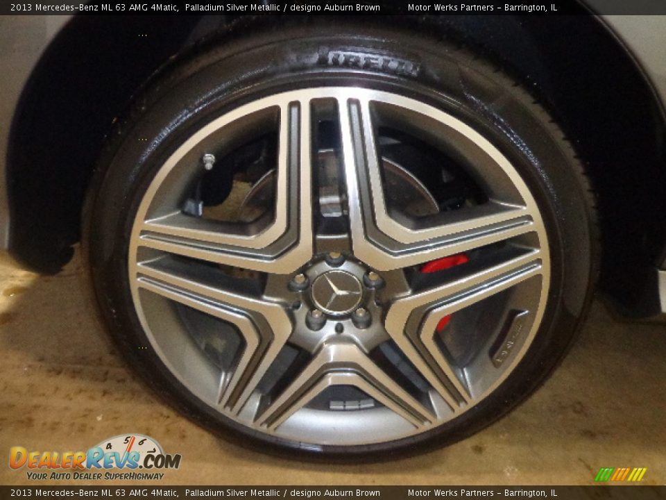 2013 Mercedes-Benz ML 63 AMG 4Matic Palladium Silver Metallic / designo Auburn Brown Photo #17
