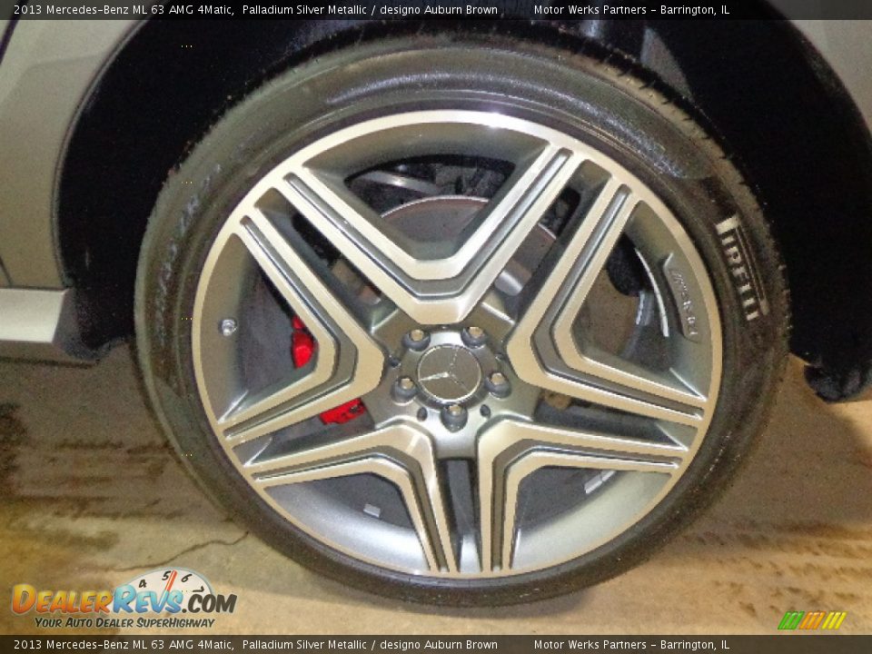 2013 Mercedes-Benz ML 63 AMG 4Matic Palladium Silver Metallic / designo Auburn Brown Photo #18