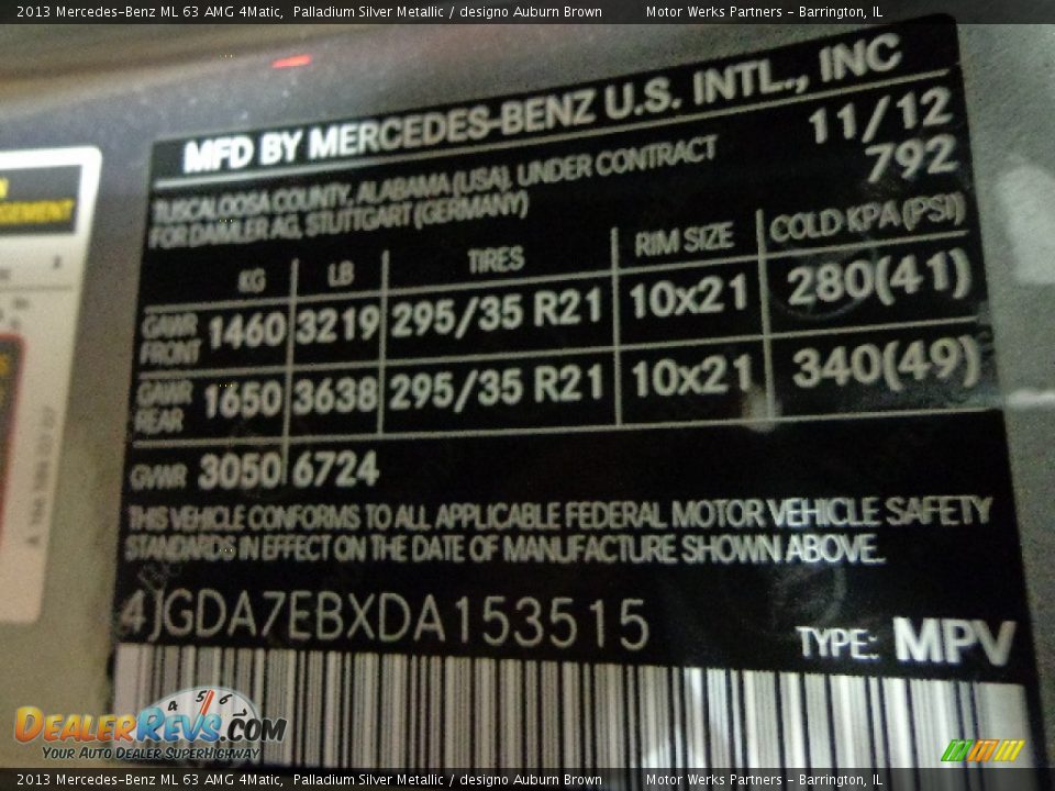 2013 Mercedes-Benz ML 63 AMG 4Matic Palladium Silver Metallic / designo Auburn Brown Photo #22