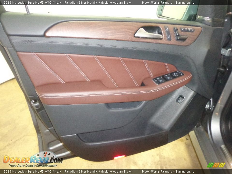 2013 Mercedes-Benz ML 63 AMG 4Matic Palladium Silver Metallic / designo Auburn Brown Photo #23