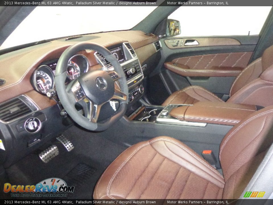 2013 Mercedes-Benz ML 63 AMG 4Matic Palladium Silver Metallic / designo Auburn Brown Photo #24
