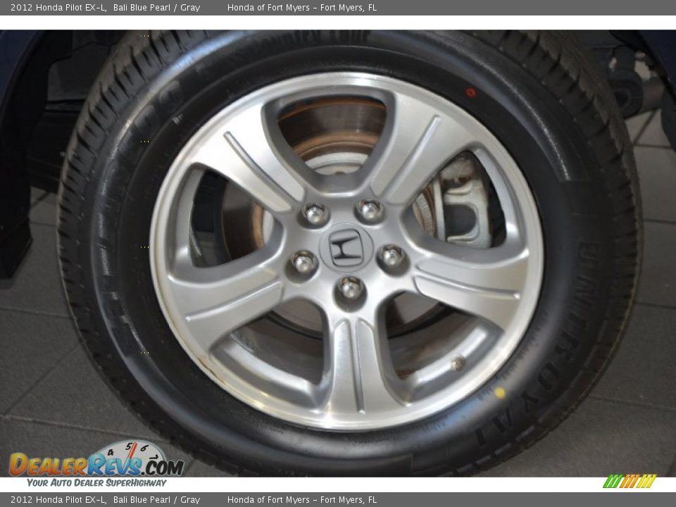 2012 Honda Pilot EX-L Bali Blue Pearl / Gray Photo #8