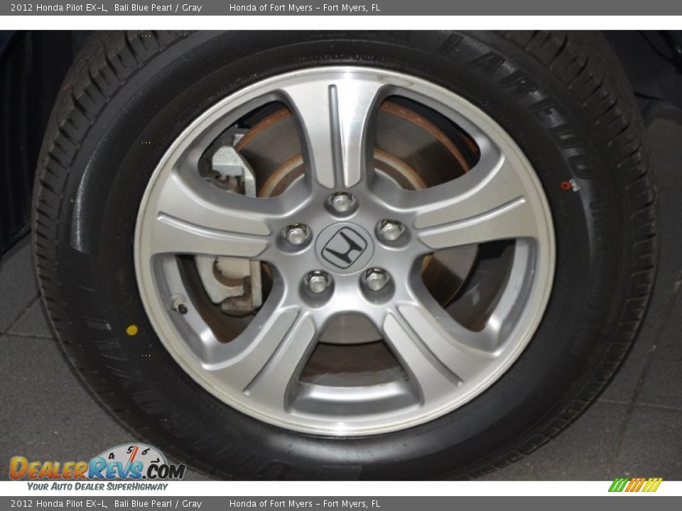 2012 Honda Pilot EX-L Bali Blue Pearl / Gray Photo #9