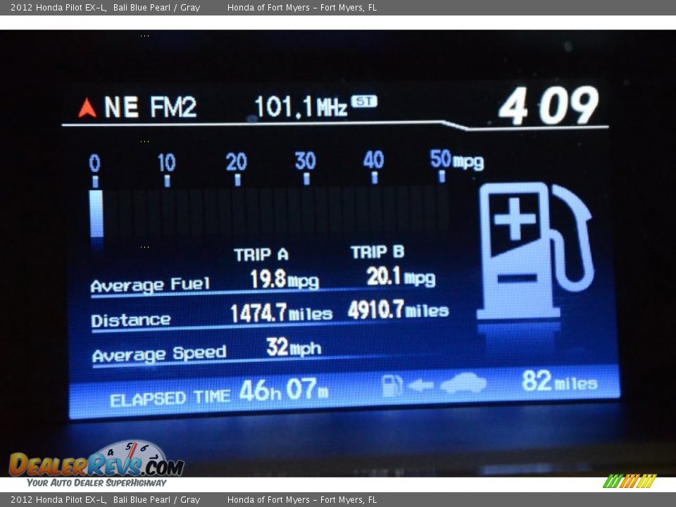 2012 Honda Pilot EX-L Bali Blue Pearl / Gray Photo #19