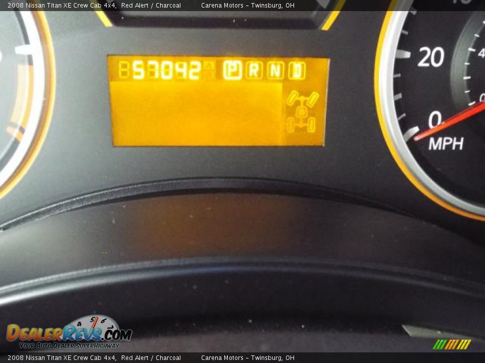 2008 Nissan Titan XE Crew Cab 4x4 Red Alert / Charcoal Photo #3