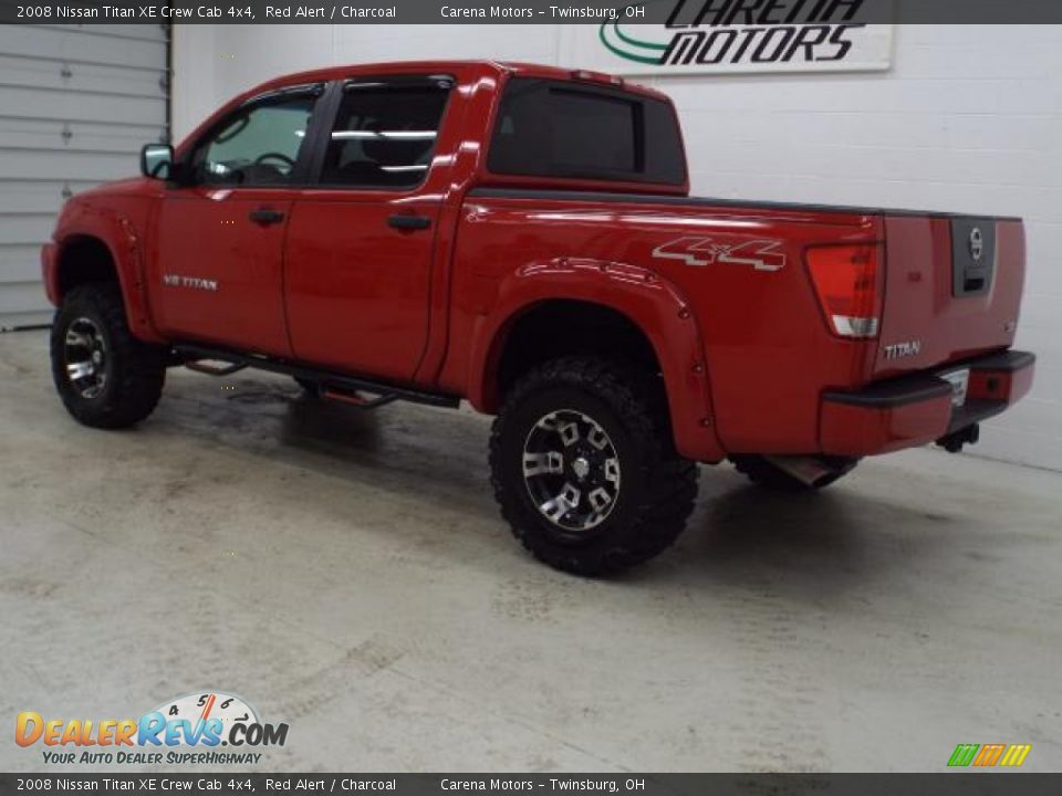 2008 Nissan Titan XE Crew Cab 4x4 Red Alert / Charcoal Photo #5