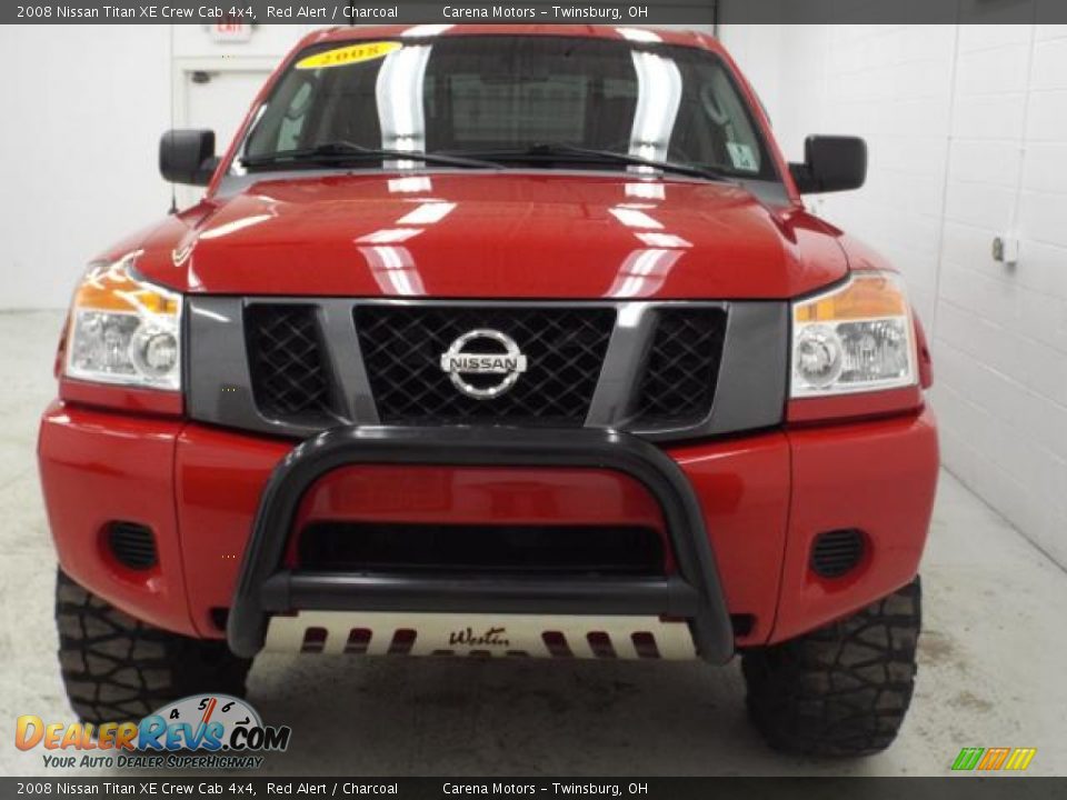 2008 Nissan Titan XE Crew Cab 4x4 Red Alert / Charcoal Photo #9