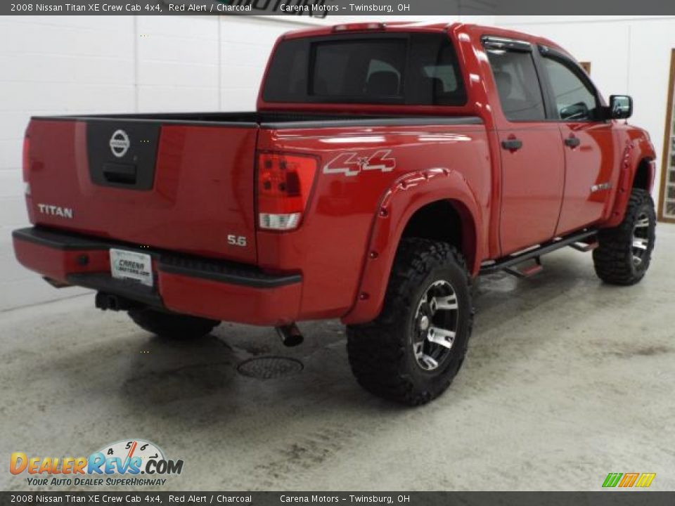 2008 Nissan Titan XE Crew Cab 4x4 Red Alert / Charcoal Photo #13