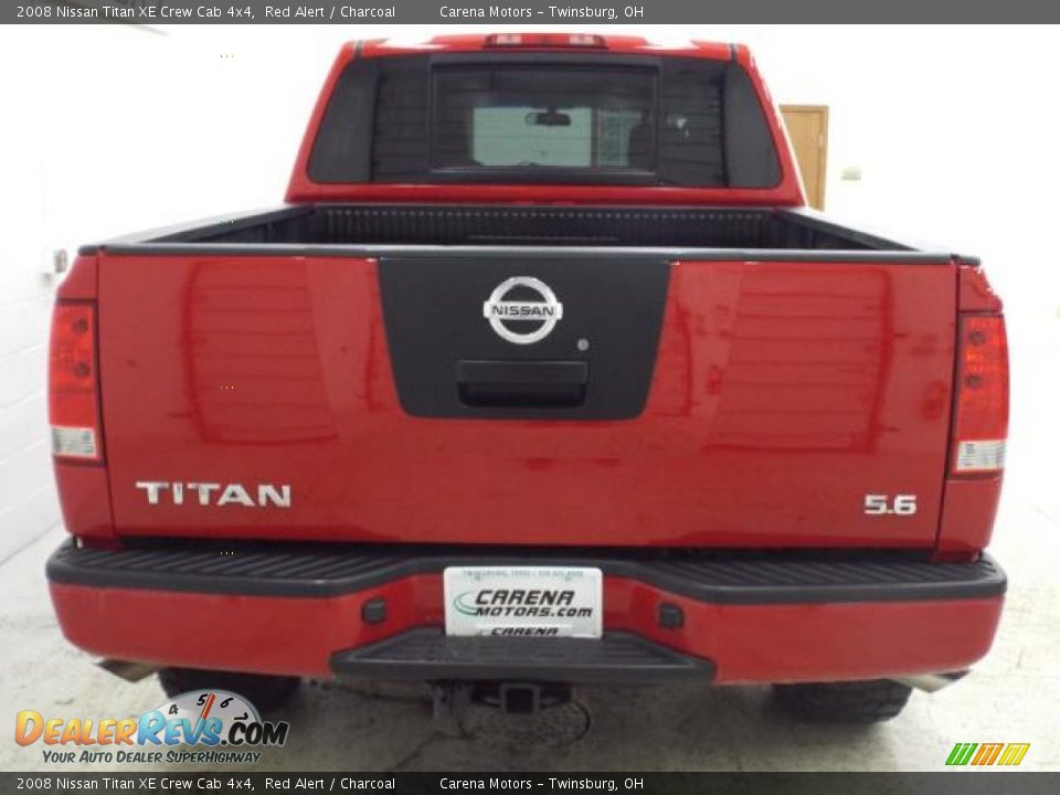 2008 Nissan Titan XE Crew Cab 4x4 Red Alert / Charcoal Photo #14
