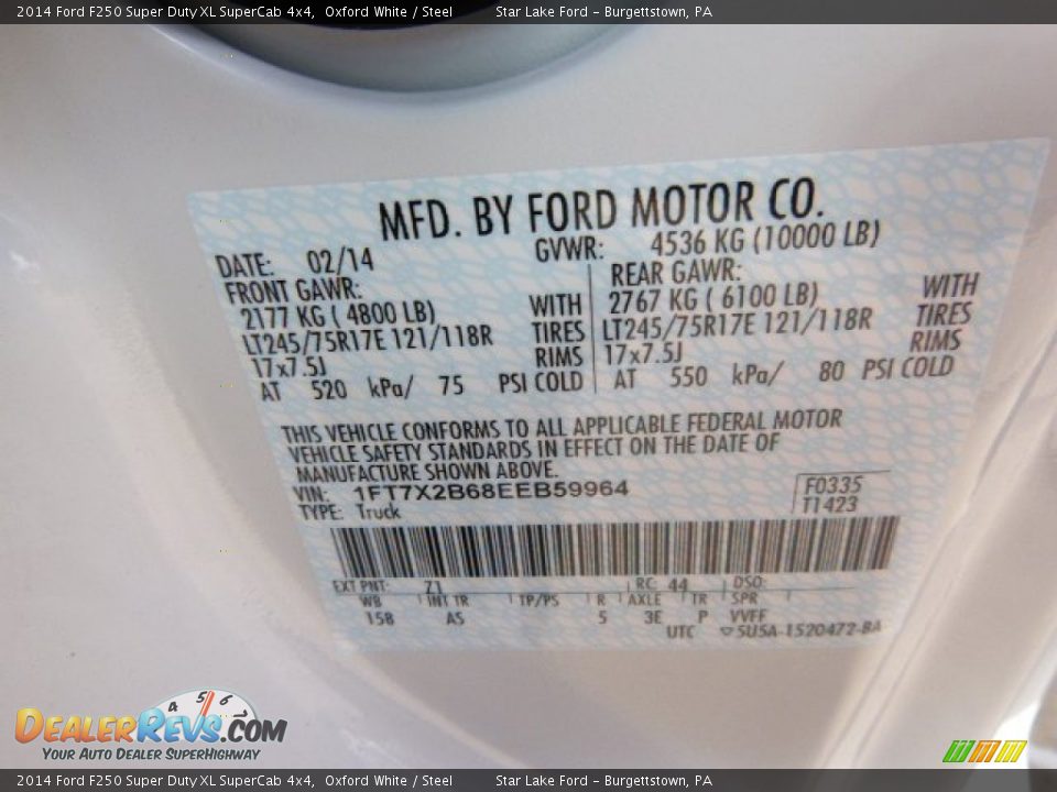 2014 Ford F250 Super Duty XL SuperCab 4x4 Oxford White / Steel Photo #20