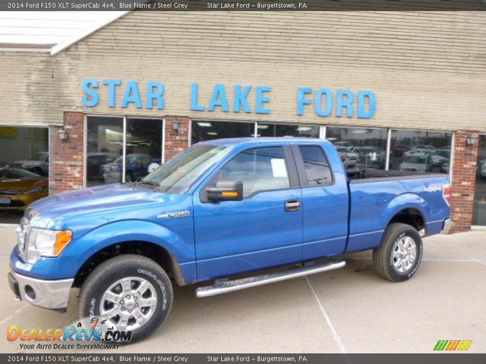 2014 Ford F150 XLT SuperCab 4x4 Blue Flame / Steel Grey Photo #1