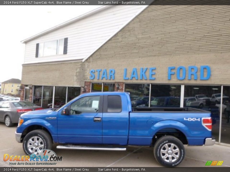 2014 Ford F150 XLT SuperCab 4x4 Blue Flame / Steel Grey Photo #7