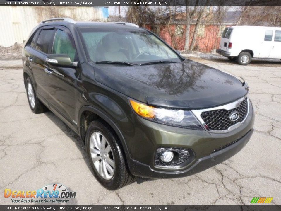 2011 Kia Sorento LX V6 AWD Tuscan Olive / Beige Photo #2