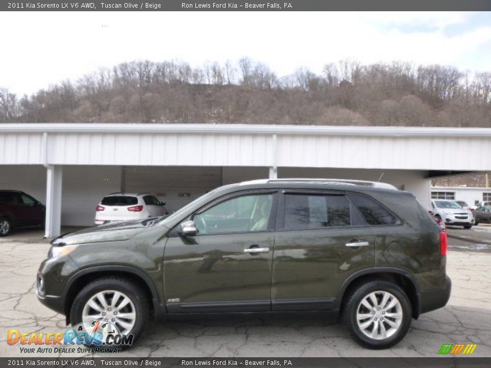 2011 Kia Sorento LX V6 AWD Tuscan Olive / Beige Photo #5
