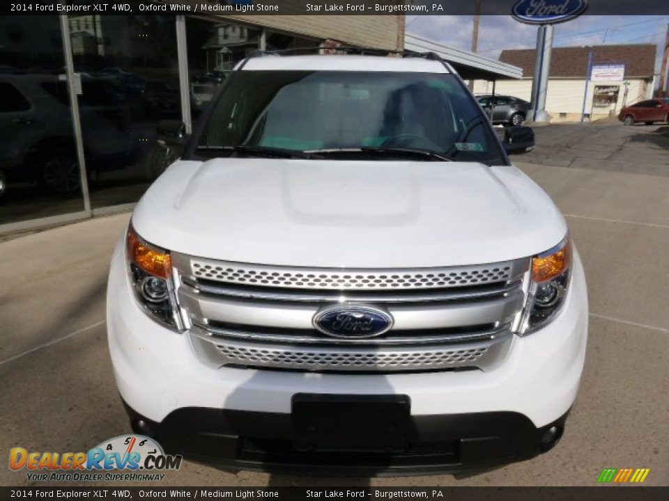 2014 Ford Explorer XLT 4WD Oxford White / Medium Light Stone Photo #2