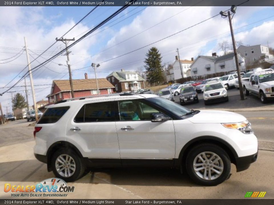 2014 Ford Explorer XLT 4WD Oxford White / Medium Light Stone Photo #4