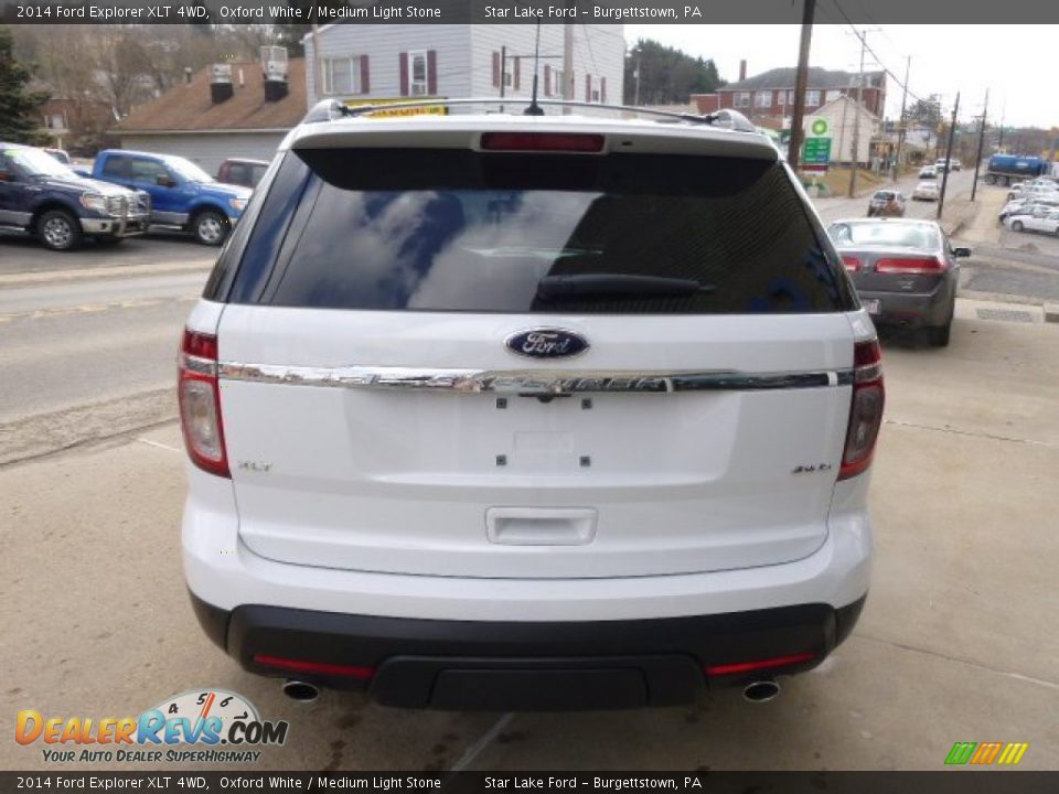 2014 Ford Explorer XLT 4WD Oxford White / Medium Light Stone Photo #5