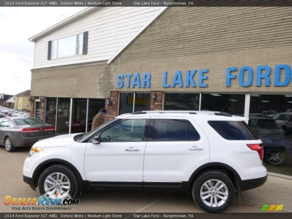 2014 Ford Explorer XLT 4WD Oxford White / Medium Light Stone Photo #7