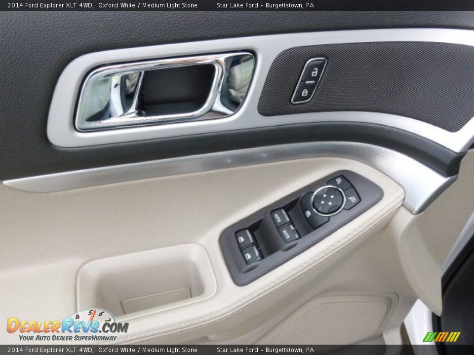 2014 Ford Explorer XLT 4WD Oxford White / Medium Light Stone Photo #13