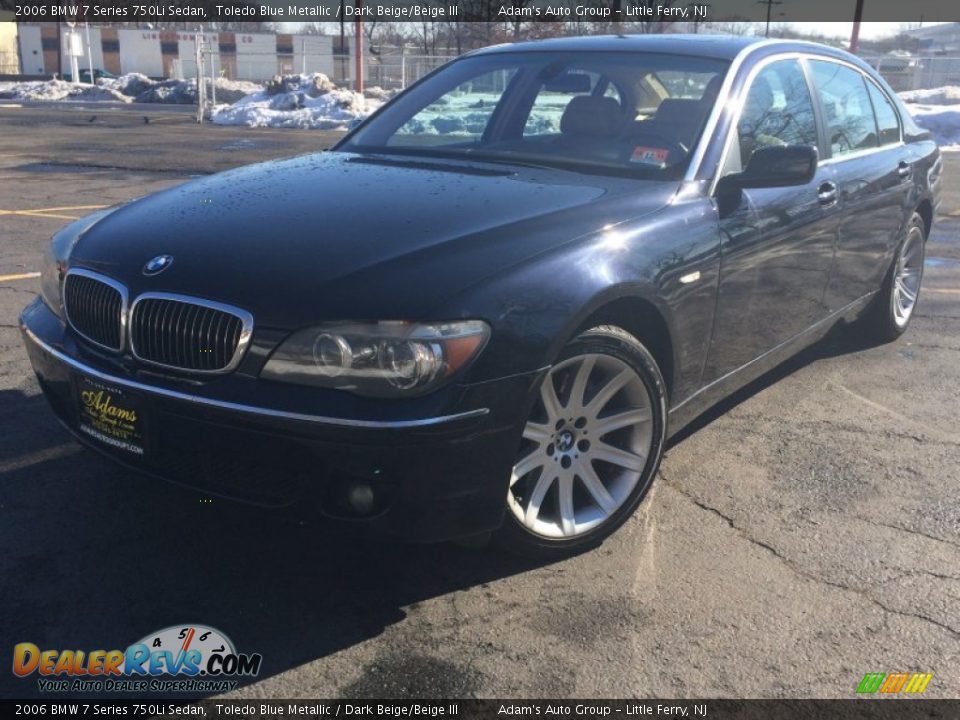 2006 BMW 7 Series 750Li Sedan Toledo Blue Metallic / Dark Beige/Beige III Photo #1