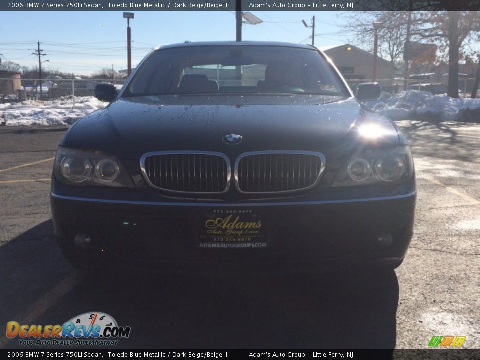 2006 BMW 7 Series 750Li Sedan Toledo Blue Metallic / Dark Beige/Beige III Photo #2