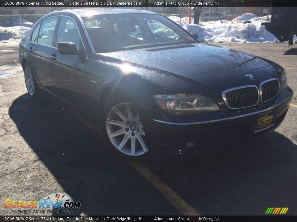 2006 BMW 7 Series 750Li Sedan Toledo Blue Metallic / Dark Beige/Beige III Photo #3